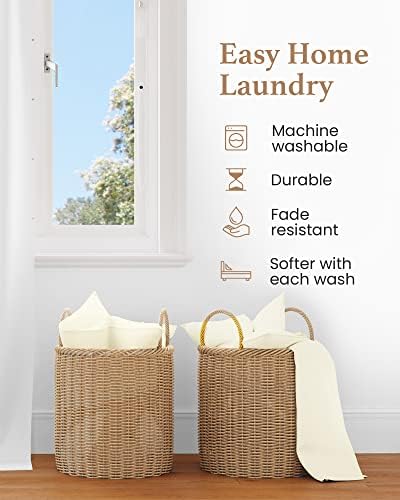 100% Cotton Split King Sheets Sets for Adjustable Bed, 5 Piece, Ivory