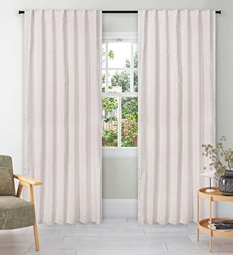 Bedding Craft Natural Linen Blend Curtains 50x72 Inch, Set of 2
