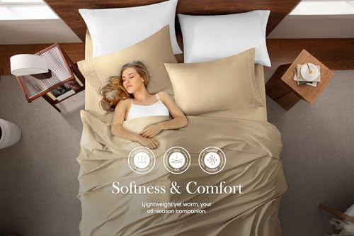 MISSQ Full Size Bed Sheets Set - Cooling, Extra Soft, Wrinkle & Fade