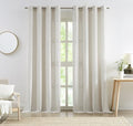 Central Park Natural Semi Sheer Grommet Curtain Linen Blended