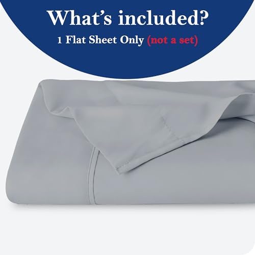 SKY BEDDINGS Full Flat Sheets, 100% Egyptian Cotton, Sateen, Light