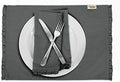 Gray Home Decor Washable Dining Table Mats Reversible Cotton Flex
