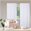 Bedding Craft White Cotton Curtains,63 Inch Tab Top Cotton Curtain Set
