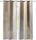 Brown Grey Blackout Curtains 63 Inches Long for Bedroom, Abstract