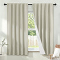 Yakamok Warm Cream Blackout Curtains 63 inch Long with Back Tab 40"