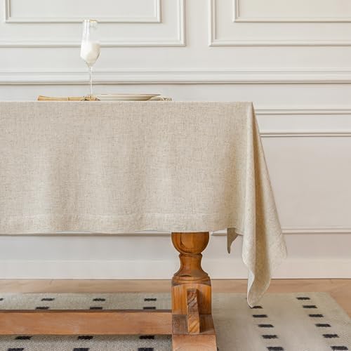 Linen World Linen Blend Tablecloth 60x120 Inch,Linen-Textured