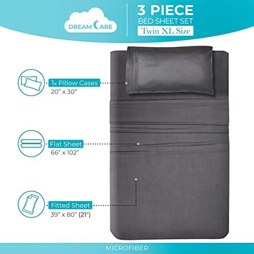 DREAMCARE Twin XL Sheets - 3pc Breathable Cooling Sheets Twin XL Sheet