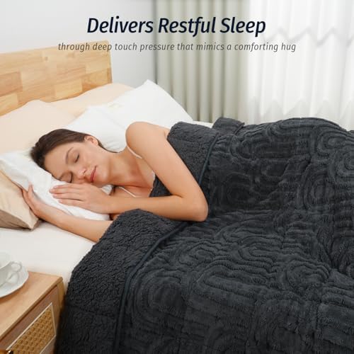 Wemore Soft Weighted Blanket for Adults 48" x 72" 12 lbs Twin Dark