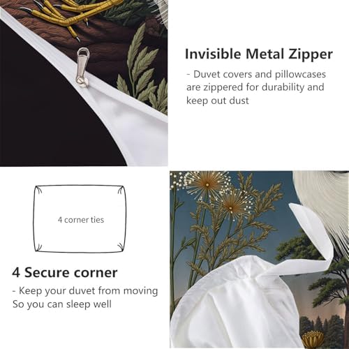 Plants and Trees Duvet Cover King Size Set Hydrangea Branches Bedding
