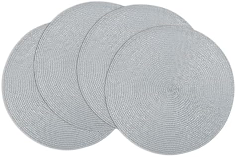 Winknowl Round Braided Placemats Set of 4 Washable Woven Heat