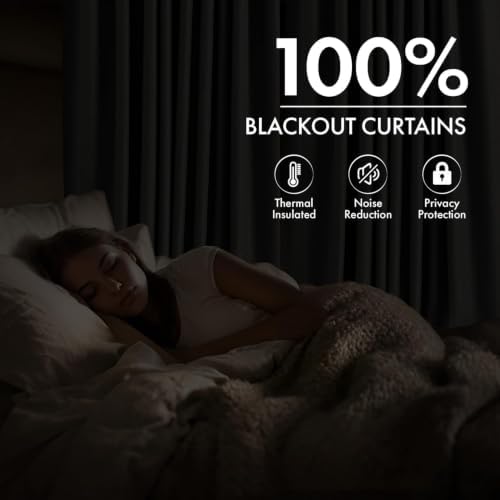 MIULEE 100% Blackout Linen Curtains for Bedroom 40W x 84L Oatmeal 2