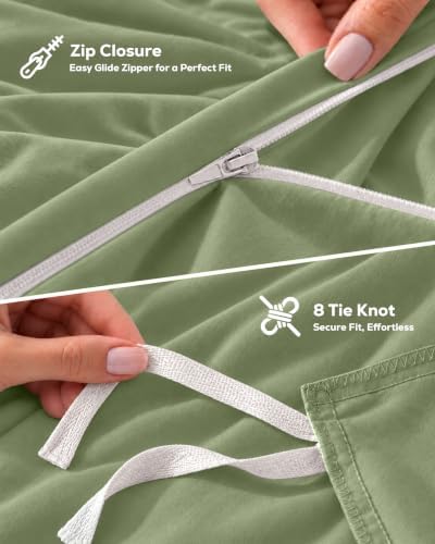 Duvet Cover King, 3 Piece Cotton Like Polyester With Zipper Closure