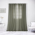 Home Fashion Set of 2 Linen-Textured Curtain Panels – Antique Bronze