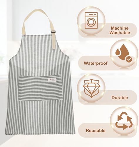 uxcell Kitchen Cooking Aprons Adjustable Art Apron Water & Oil