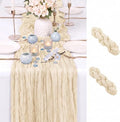 2 Pack Ivory Cheesecloth Table Runner 17x108 Inch Boho Rustic Semi
