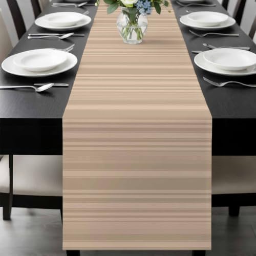 Beige Tan Table Runner 108 Inch Long Dresser Scarves Linen