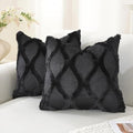 TAOSON Fall Faux Fur Moroccan Throw Pillow Covers 18 x 18, Set of 2