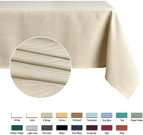 maxmill Jacquard Table Cloth Swirl Pattern Spillproof Wrinkle