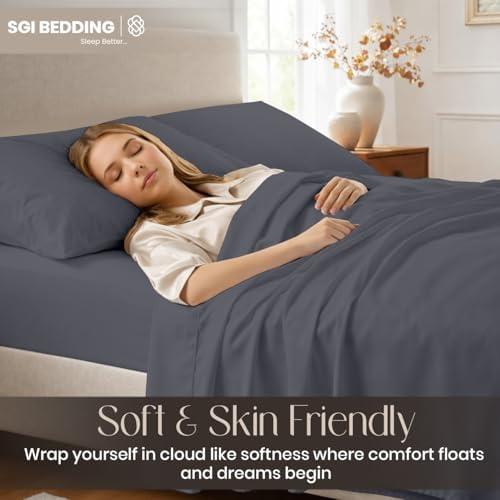 SGI bedding 100% Egyptian Cotton Sheets King Size – Cooling Sheets