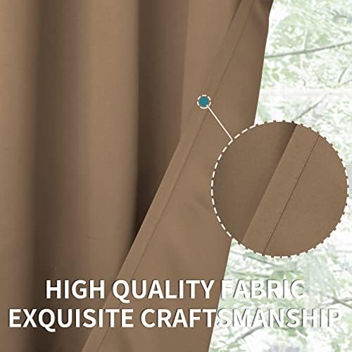BGment Taupe Blackout Curtains for Bedroom 72 Inch Long - 2 Panels