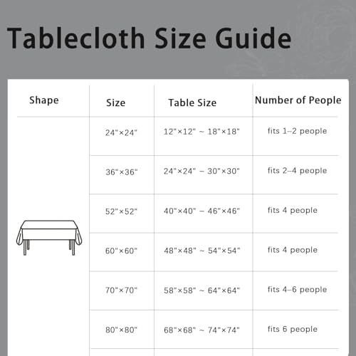 Floral Print Square Table Cloth, Waterproof Duty Vinyl Plaid