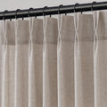 Jowels Oatmeal Pinch Pleated Linen Curtains 84 Inches Long for Living