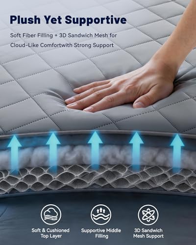 Queen Mattress Pad, Breathable & Quiet, Soft, 3D Mesh, Deep Pocket