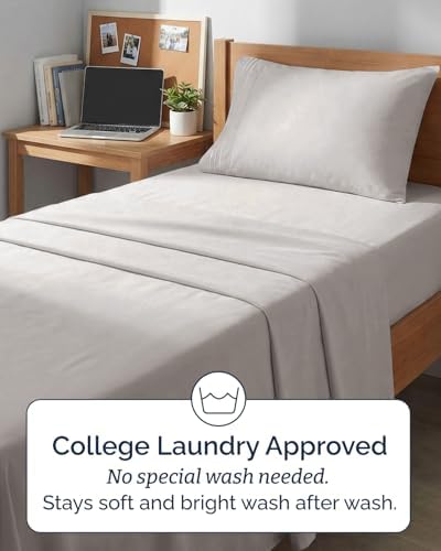 Twin XL Size 3 Piece Sheet Set - Breathable & Cooling Sheets - Light