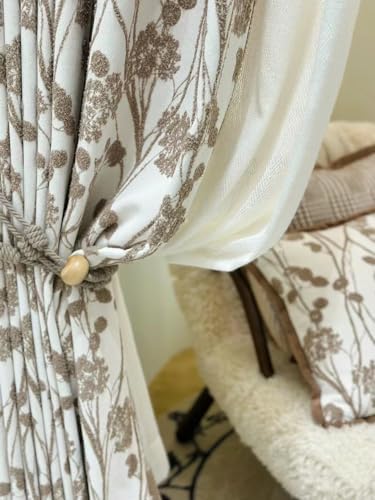 White Blackout Curtains Floral Blackout Curtains for Bedroom 72 Inches