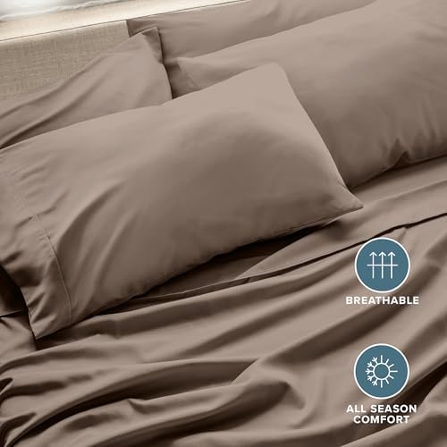 Bare Home Pillowcases Open End (King 4 Pack, Taupe)