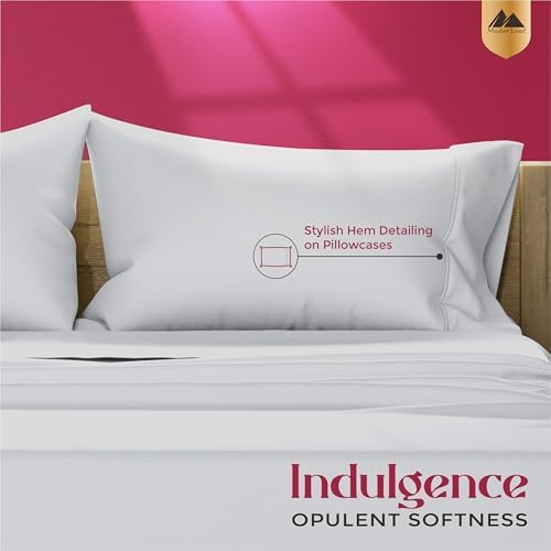 Mayfair Linen 1200 Series Pillow Cases Queen Size Set of 2, Light Grey