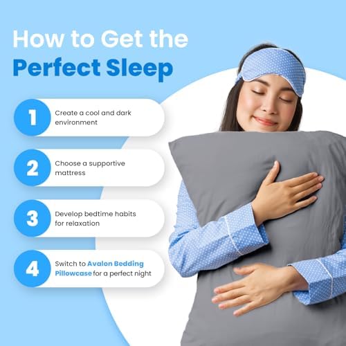 Avalon Bedding Pillow Cases Queen Size Grey Pillow Cases Set of 4