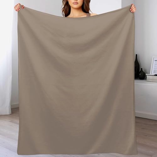 Soft Plush Blanket, Chic Pastel Taupe Warm Cozy Throw Blanket for All