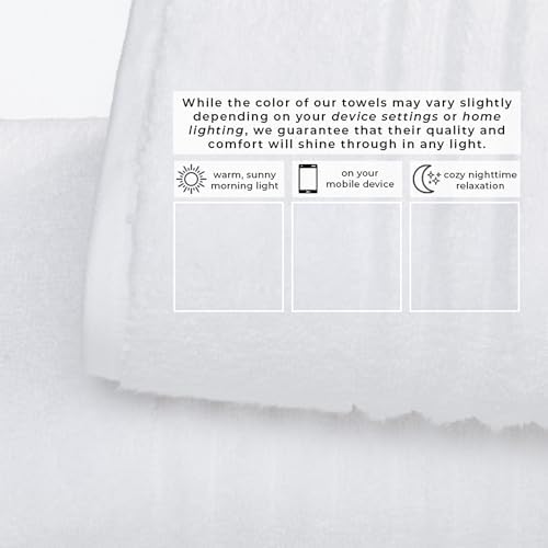 Great Bay Home 6 Pack Hand Towel Set - 100% Cotton Towels - Absorbent