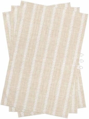 Cream Striped Kitchen Towels Set of 3, Water Absorbent Dish Towel