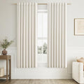 Guken 100% Blackout Linen Curtains 63 Inch Long for Bedroom 2 Panels