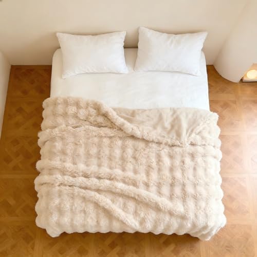 AETVRNI Beige Blanket King Size 87′′×95′′ for Couch Sofa Bed Road Trip