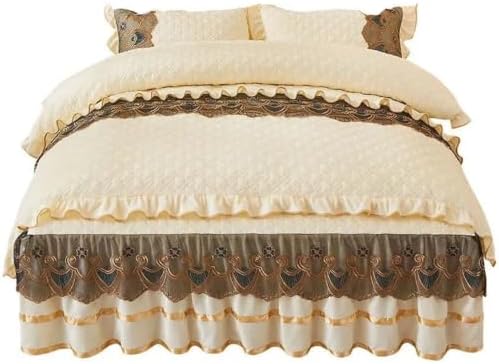 Duvet Cover Set For Adults Quilted Fleece Lace Winter Warm Room Decor