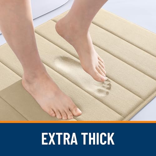 OLANLY Memory Foam Bathroom Rugs and Toilet Rugs, Bath Rug Size 44x24