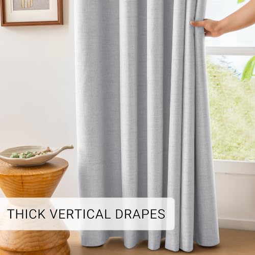 ChrisDowa 100% Blackout Curtain for Bedroom Linen Drapes 63 Inch