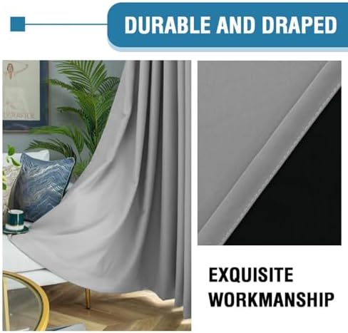 Khaki,Blackout Curtains for Bedroom Living Room 2 Panels Thermal