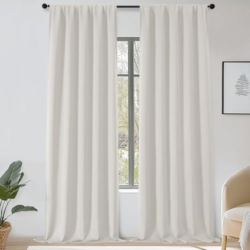 OWENIE Sally Blackout Curtains 120 Inches Long 2 Panels Set for