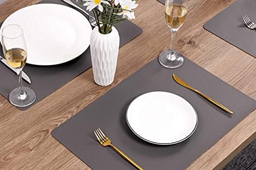Wipeable Placemats Leather Table Mats Waterproof Heat-Resistant Easy
