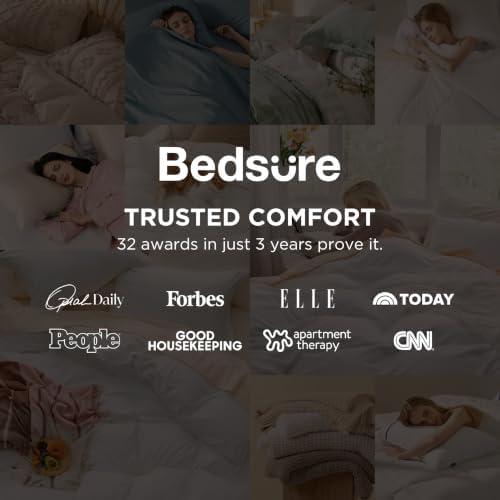 Bedsure Prewashed Cal King Duvet Cover, Cotton-Like Set, Olive Green
