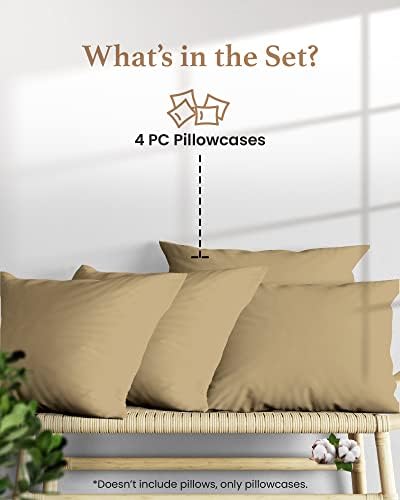 1000 TC Standard Pillowcases Set of 4 100% Egyptian Cotton Pillow
