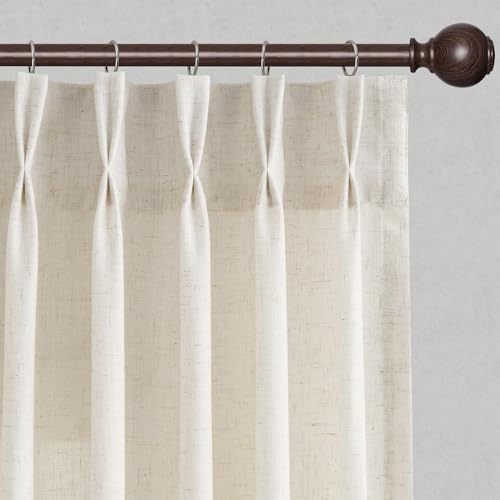 Joywell Linen Pinch Pleated Light Filtering Curtains 120 Inches Extra
