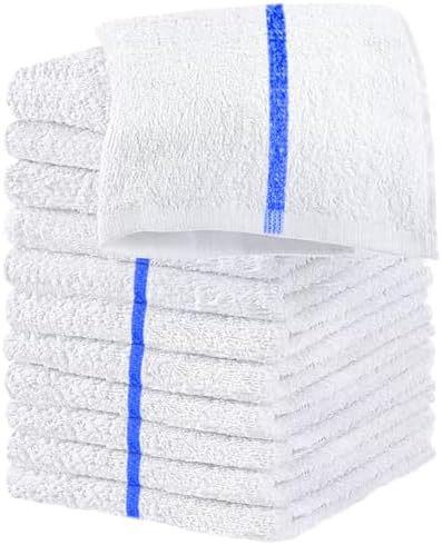 Bar Mop Kitchen Towels – Pack of 50, 16 x19 Inches, Blue Stripe Cotton