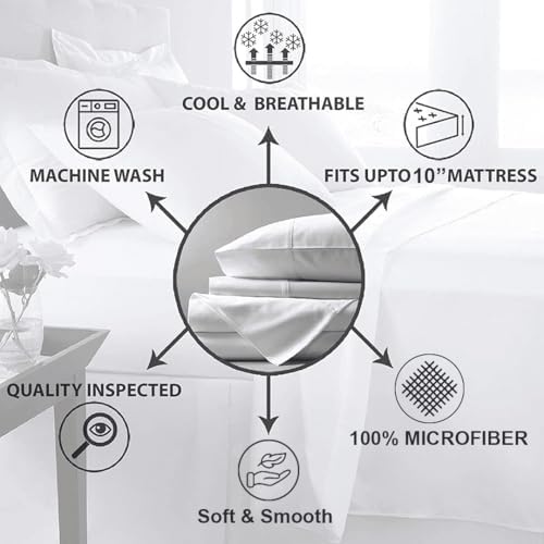 Shreem Linen Full Sheet Set – Super Soft and Double Brushed Microfiber
