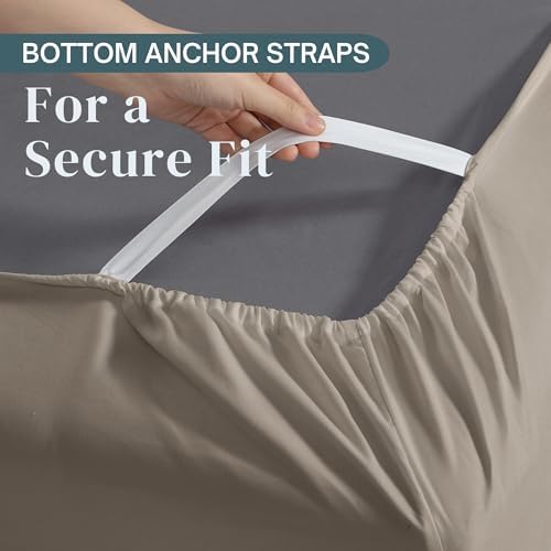 Micropuff Twin XL Fitted Sheet Only, Microfiber, Anti-Slip Anchors