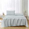 Chezmoi Collection Solid Light Gray 100% Washed Cotton Bed Sheet Set